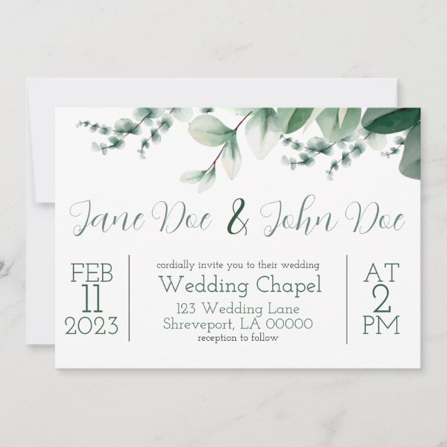 Elegant Wedding invitation (Front)