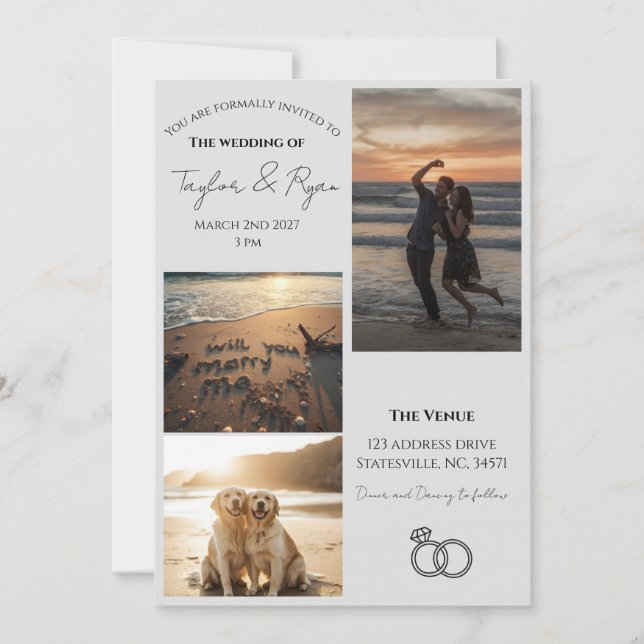 Elegant wedding invitation  (Front)