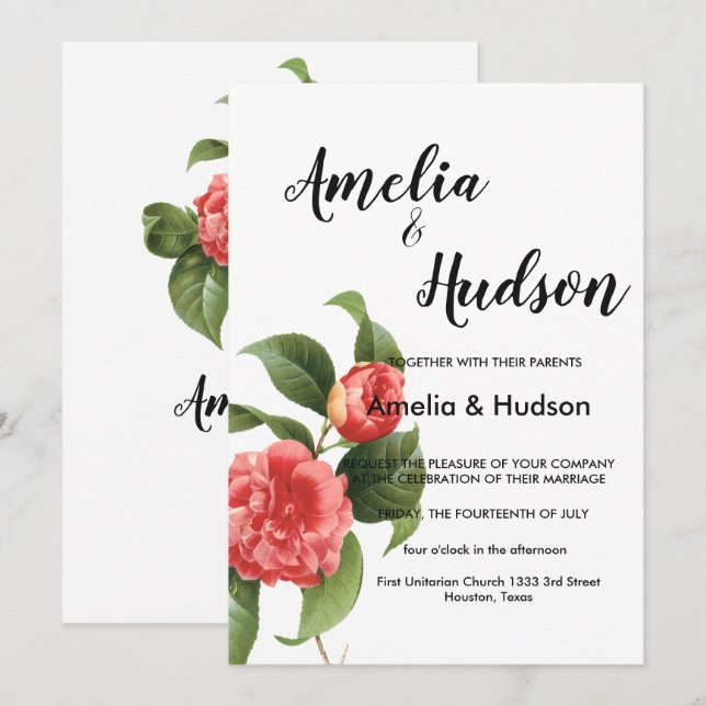 Elegant wedding invitation (Front/Back)