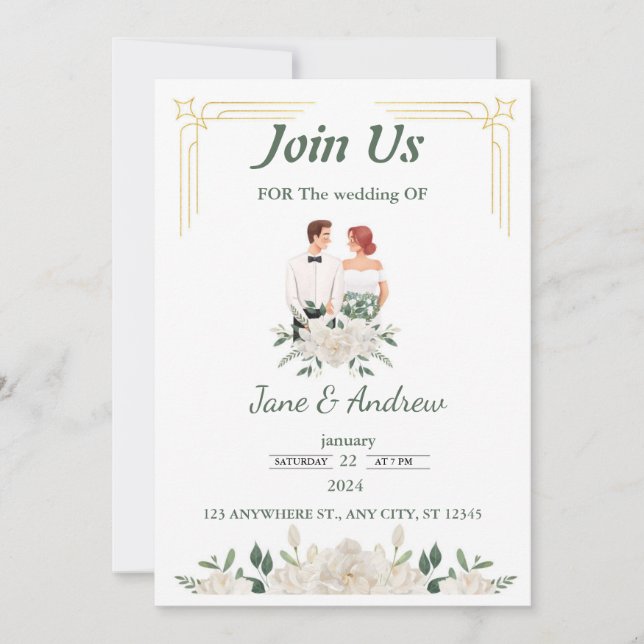  Elegant Wedding Invitation (Front)