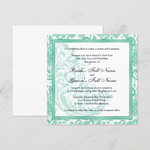 Elegant Wedding Invitation - Aquamarine