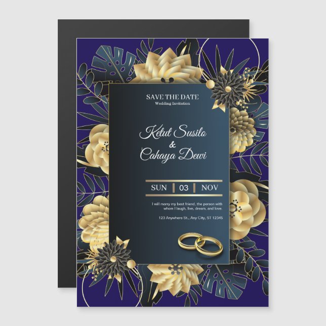 Elegant Wedding Invitation Card (Front/Back)