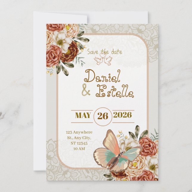 Elegant Wedding Invitation Card (Front)