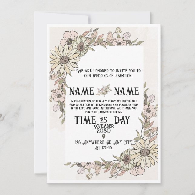 Elegant Wedding Invitation Card (Front)