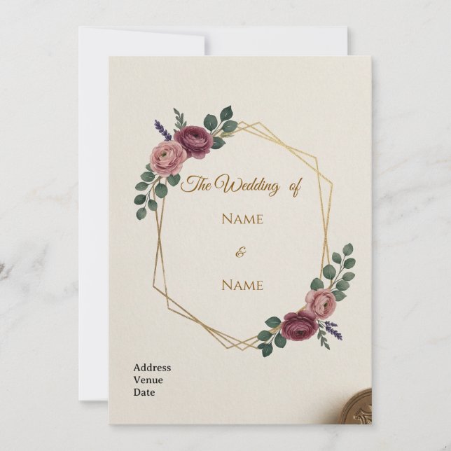 Elegant Wedding Invitation Card (Front)