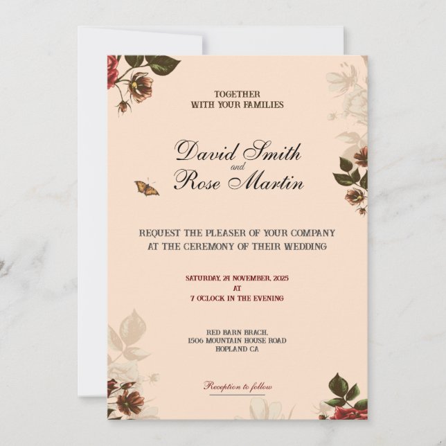 Elegant Wedding Invitation Cards for Your Special  (Front)
