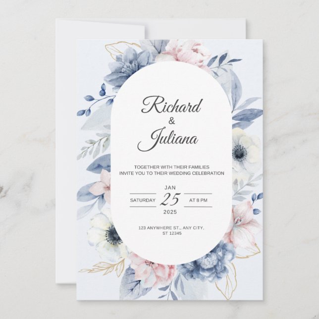 Elegant Wedding Invitation: Celebrate Love & Joy Invitation (Front)