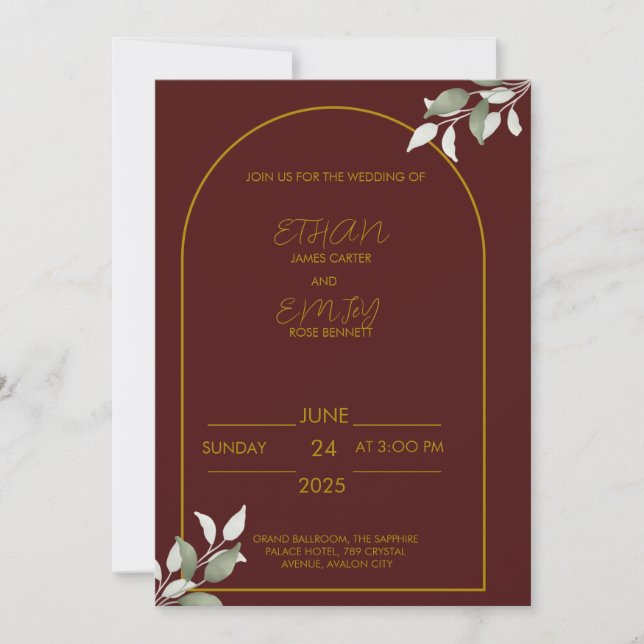 Elegant Wedding Invitation – Classic & Timeless De (Front)