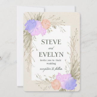 Elegant Wedding Invitation Design With Floral