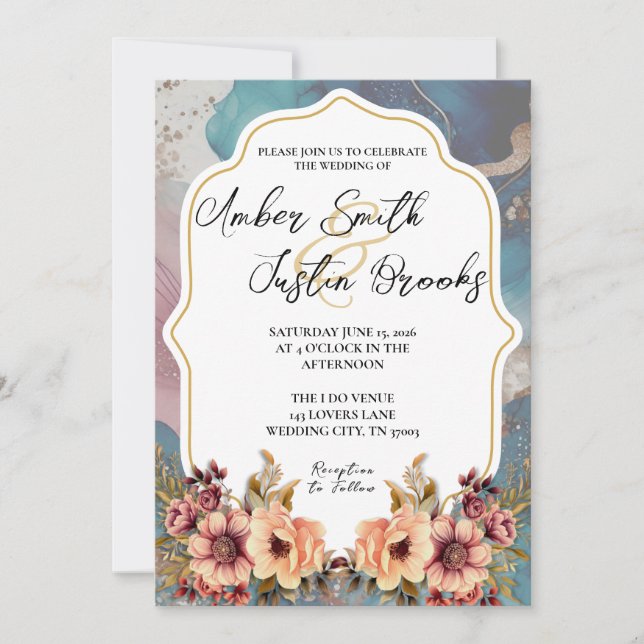 Elegant Wedding Invitation - Editable Template (Front)