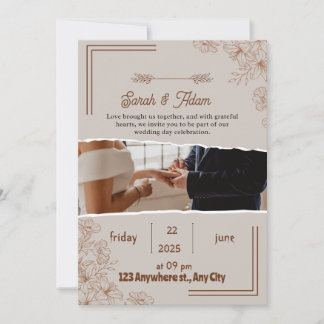 Elegant Wedding Invitation | Floral Design with Ph