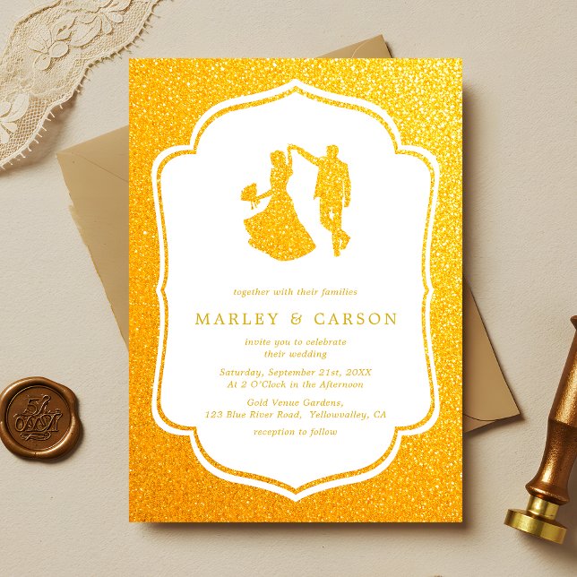Elegant Wedding Invitation - Gold Glitter  (Creator Uploaded)