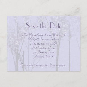 Elegant Wedding Invitation Lavender Tree Art