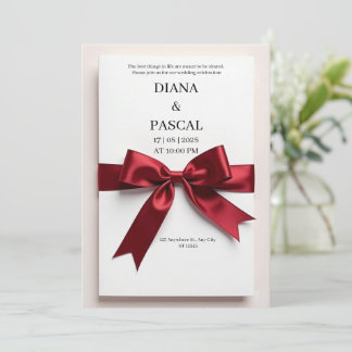 Elegant wedding invitation made of high quality