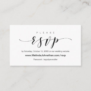 Elegant Wedding Invitation, Online RSVP respond Enclosure Card