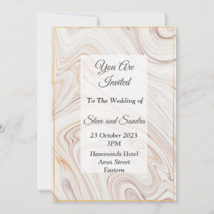 Elegant Wedding Invitation,pink marbled Invitation
