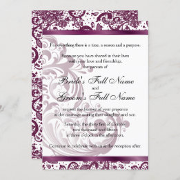 Elegant Wedding Invitation - Purple 5x7