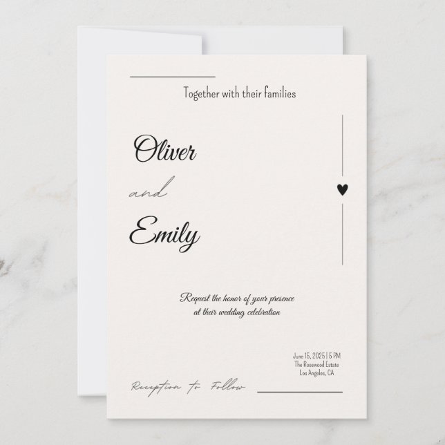 Elegant Wedding Invitation – simple Modern  (Front)
