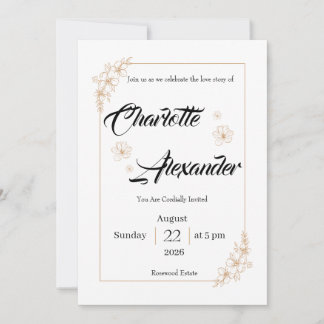Elegant Wedding Invitation Template | Luxury Minim