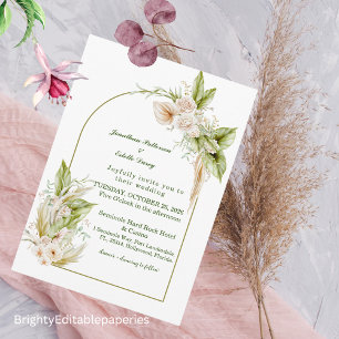 Elegant Wedding Invitation Template Postcard