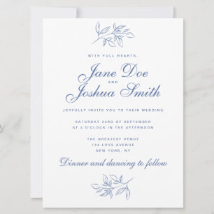 Elegant Wedding Invitation with Greenery