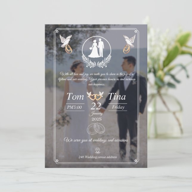 Elegant wedding invitation with new design (Standing Front)
