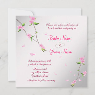 Elegant Wedding Invitation with Sakura