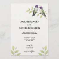 Elegant Wedding invitation with two birds
