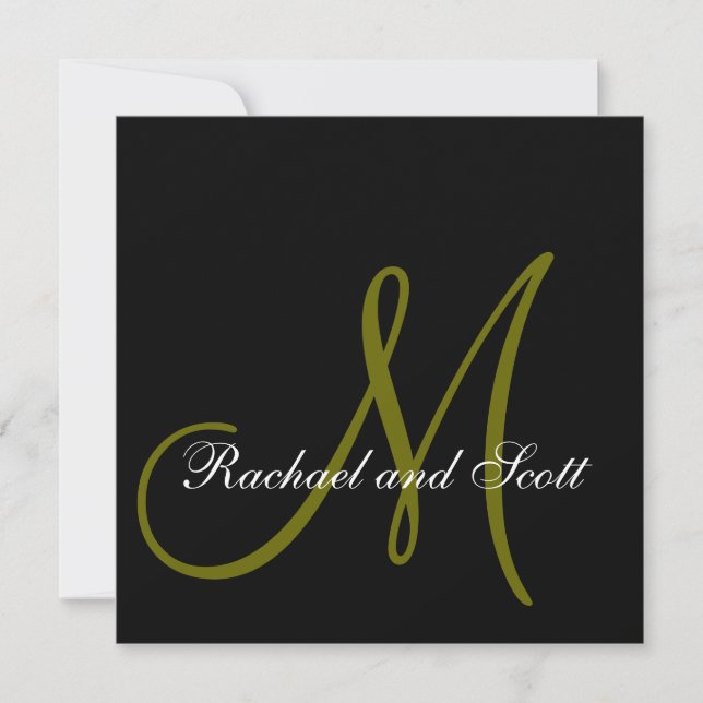 Elegant Wedding Invitations Monogram Names (Front)