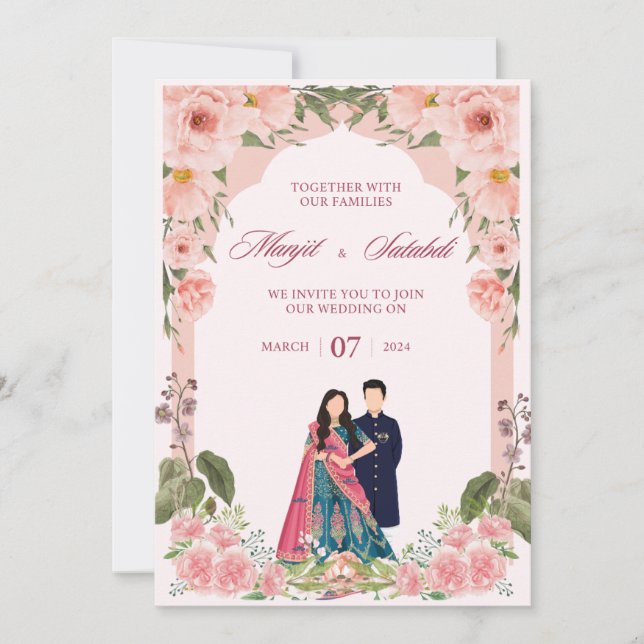 Elegant Wedding Invitations: Your Perfect Day Star Invitation (Front)