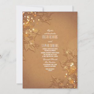 Elegant Wedding Invite with String Lights Branches