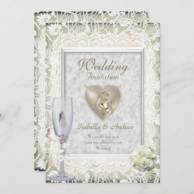 Elegant Wedding Invites (Front/Back)