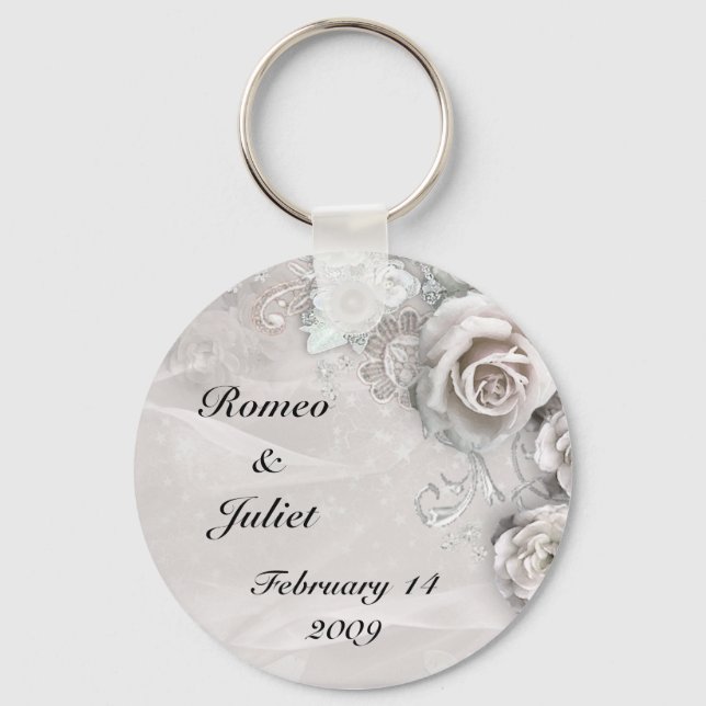 Elegant Wedding Key Ring (Front)