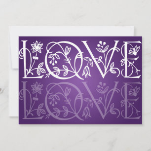 Elegant Wedding Love Flourish Purple Invitation