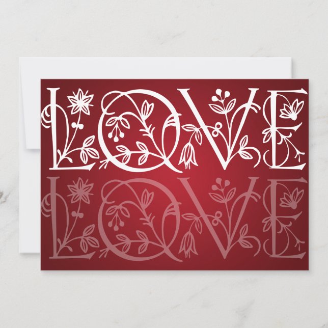 Elegant Wedding Love Flourish Red Invitation (Front)