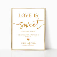 Elegant Wedding Love Is Sweet Treat Table Sign