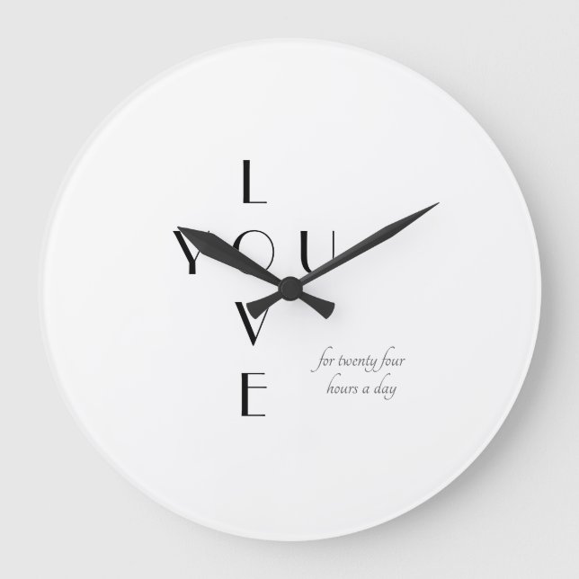 Elegant Wedding Love You Wall Clock (Front)