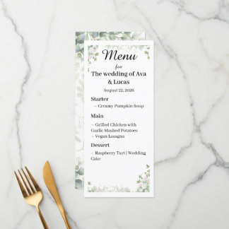 Elegant Wedding Menu Card | Custom Wedding Station