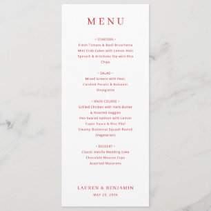 Elegant Wedding Menu Design