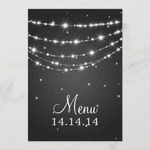 Elegant Wedding Menu Sparkling Chain Black