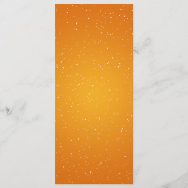 Elegant Wedding Menu Sparkling Wave Orange (Front)