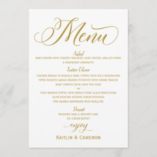 Elegant Wedding Menus   Luxury Gold Typography
