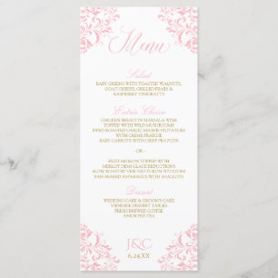 Elegant Wedding Menus Nadine (Pink & Gold)