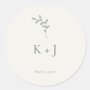 Elegant Wedding Minimal Sage Green Envelope Seal