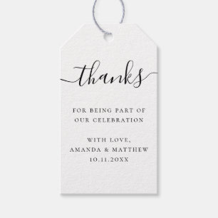 Elegant Wedding   Minimal Script Thank You Favor Gift Tags