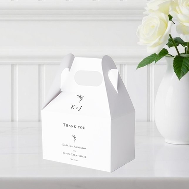 Elegant Wedding Minimal Simple Monogram Favour Box (Creator Uploaded)