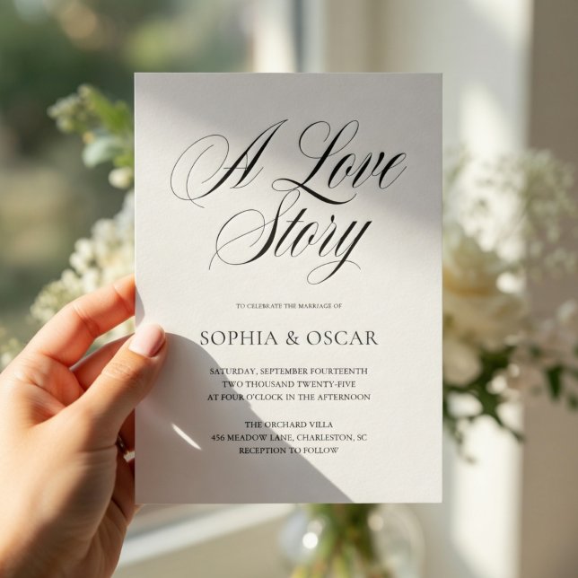 Elegant Wedding Minimalist Script Calligraphy Invitation (Creator Uploaded)