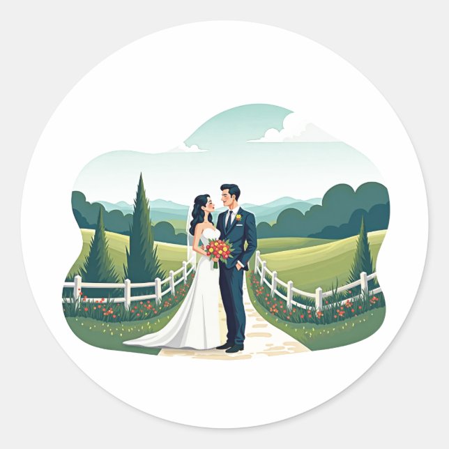 Elegant Wedding Moment Sticker (Front)