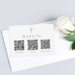Elegant Wedding Monochrome QR Code Registry RSVP