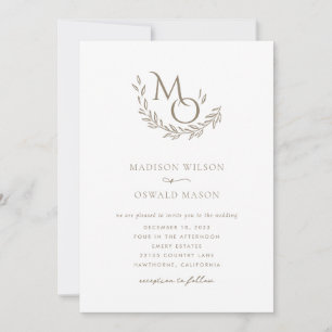 Elegant Wedding Monogram Classic  Invitation